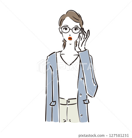 戴著眼鏡的酷商務女人 127581231