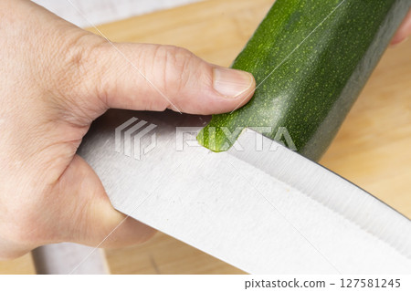 Zucchini peeling cooking ingredients 127581245