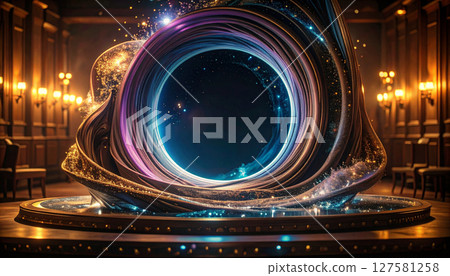 Quantum foam texture, copyspace in the middle. Generated Image 127581258