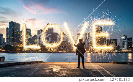 LOVE writing like sparkler light . Generated Image 127581323