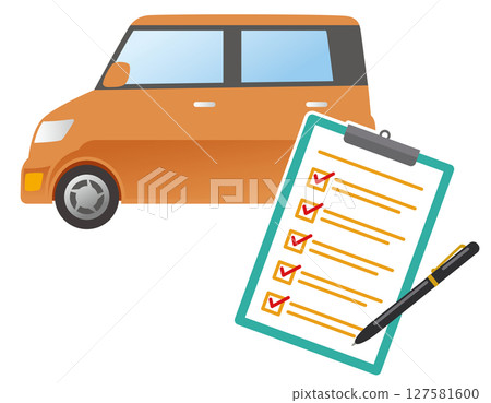 汽車和清單、車輛檢查、評估 127581600