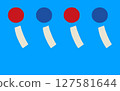 A background of simple red and blue wind chimes 127581644
