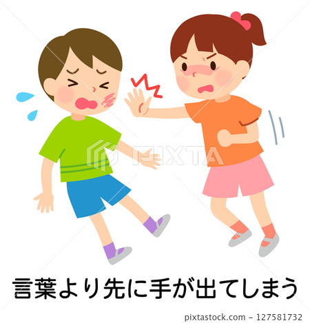 孩子說話前先動手，打架，情緒控制 127581732