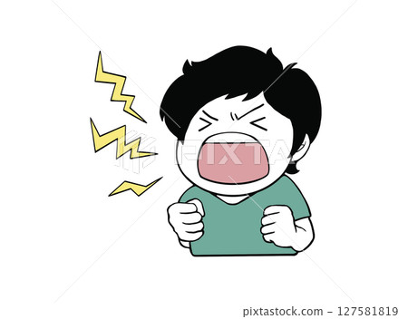 孩子尖叫的簡單插圖 孩子尖叫的簡單插圖 127581819