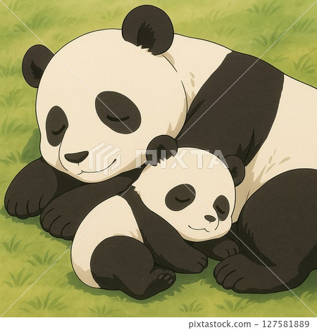 Sleeping panda 127581889