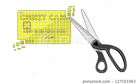 用剪刀剪信用卡（處理過期的金卡） 127581963