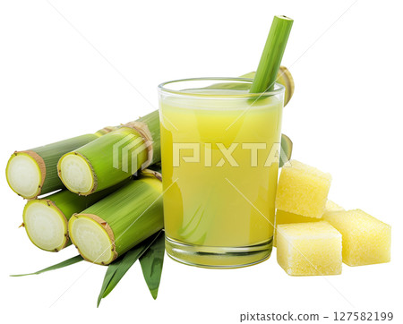 Fresh squeezed sugar cane juice in glass isolated on white background png transparent clipart. 127582199