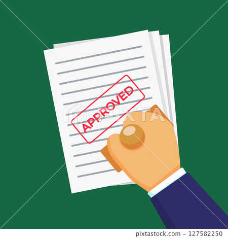 Approved Document Stamp Vector Illustration 127582250