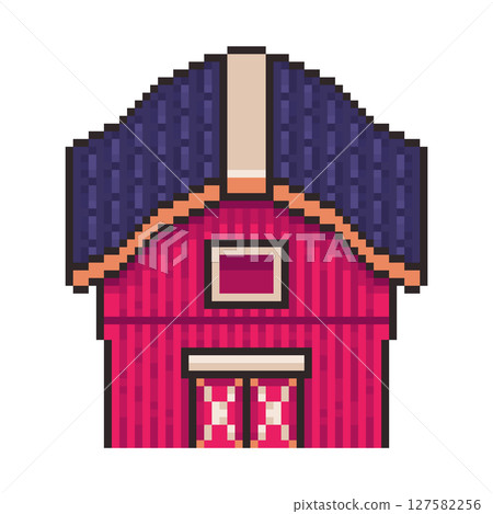 Pixel art farmhouse game asset design 127582256