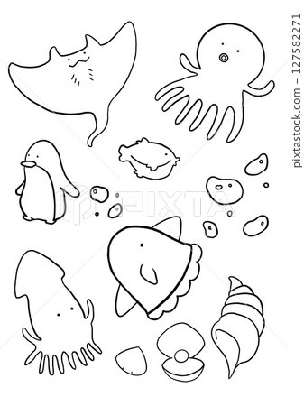 A collection of sea creatures. 127582271