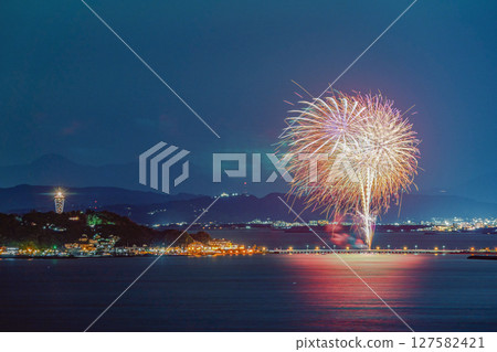 Enoshima and fireworks 127582421