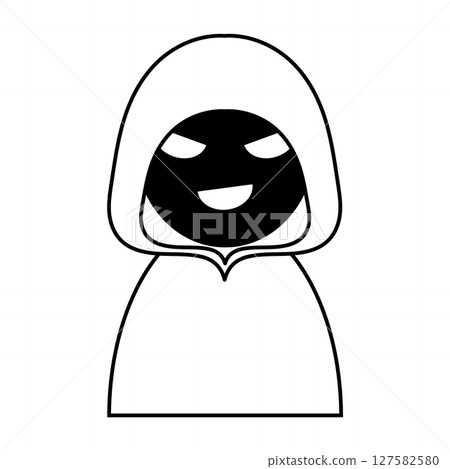 Hooded suspicious person silhouette icon 127582580