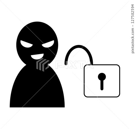 Icon of a suspicious person trying to unlock the door 127582594