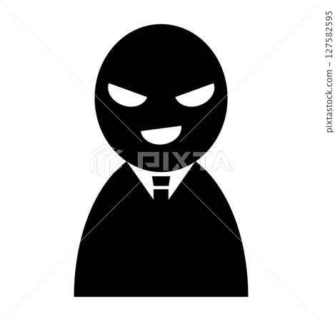 Silhouette icon of a suspicious man in a suit 127582595