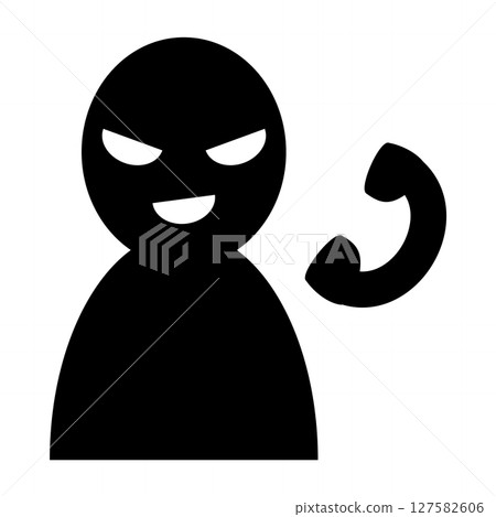 Suspicious face scam phone icon 127582606