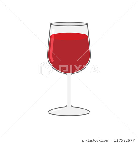 酒杯中的紅酒插圖素材 127582677