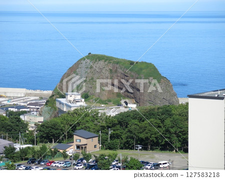 Oronko Rock as seen from a resort hotel on the hilltop of Utoro Onsen Oronko Rock as seen from a resort hotel on the hilltop of Utoro Onsen 127583218