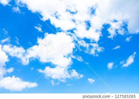 Simple landscape with blue sky and white clouds Simple landscape with blue sky and white clouds 127583265