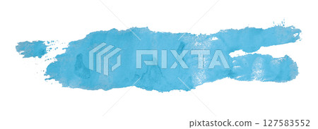 Light blue watercolor background. Artistic hand paint. Isolated on transparent background. 127583552