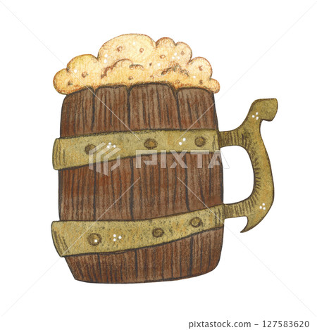 Mug of beer on a white background 127583620