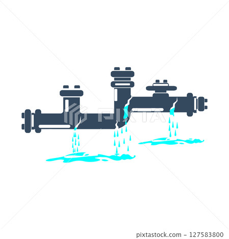 simple icon of leaking water pipe 127583800