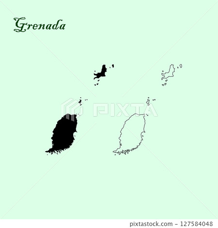 Grenada administrative divisions. Grenada map illustration vector. Grenada administrative divisions. Grenada map illustration vector. 127584048