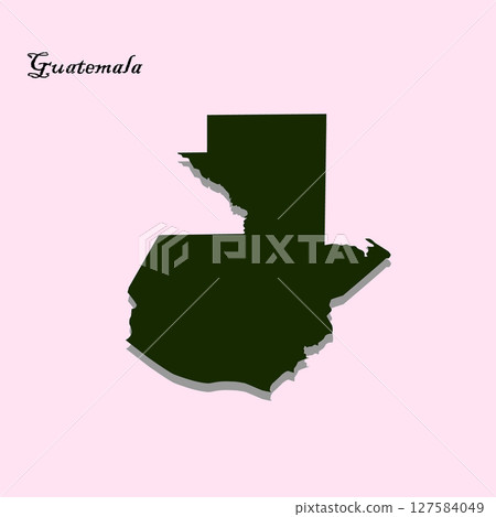 Guatemala map isolated on pink background. 127584049