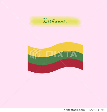 Simple flag of the country of Lithuania 127584198