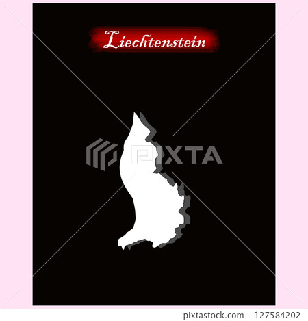 liechtenstein country map white color black background liechtenstein country map white color black background 127584202