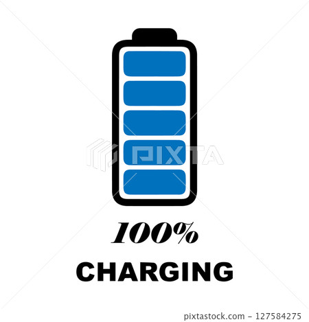 simple icon battery 100% vectors illustration 127584275