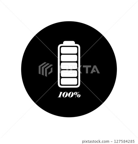battery icon 100% vectors illustration battery icon 100% vectors illustration 127584285