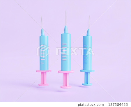 注射器設定 3D 插圖 127584433