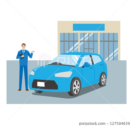 Male staff at a car dealership 127584639