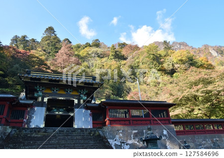 Myogi Shrine and Mt. Myogi in Autumn, Gunma Myogi Shrine and Mt. Myogi in Autumn, Gunma 127584696