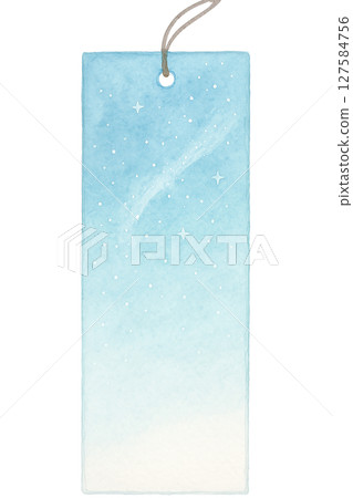 水彩星空條紋插圖（藍色漸層、夜空、白色背景、剪貼素材） 127584756