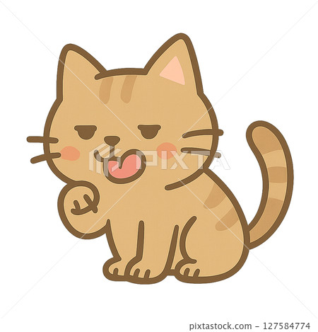 可愛的貓咪手勢圖 127584774