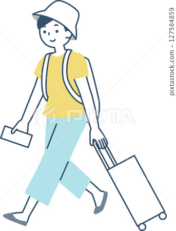 young woman traveling 127584859