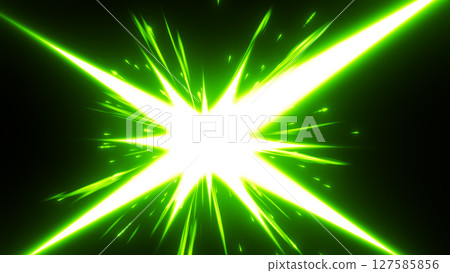 A green sword attack effect that creates sparks when it hits 127585856