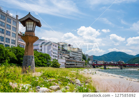 下呂溫泉「源泉塔」的風景（岐阜縣下呂市） 127585892