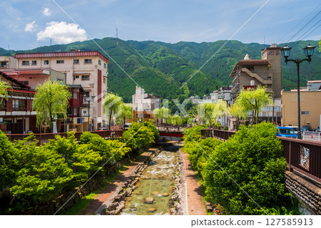Scenery of Gero Onsen Town "The Stream Path" (Gero City, Gifu Prefecture) Scenery of Gero Onsen Town "The Stream Path" (Gero City, Gifu Prefecture) 127585913