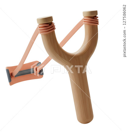 Slingshot minimalist 3D rendering in a soft and smooth renderer Slingshot minimalist 3D rendering in a soft and smooth renderer 127586062