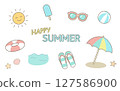 夏季插畫素材集 127586900