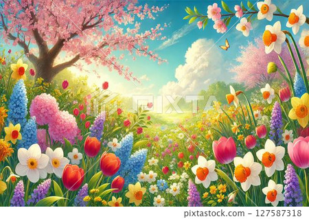 春天的花朵圖片 127587318