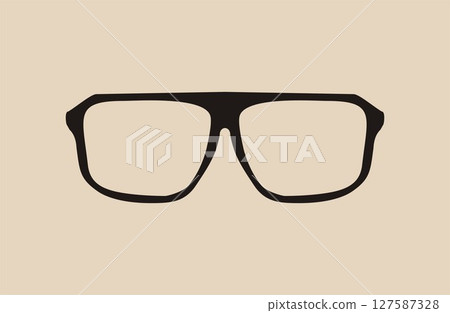 Vector big black hipster eye glasses Vector big black hipster eye glasses 127587328