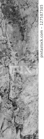 Vertical close-up of stone wall with irregular surface, wide view. Rock Texture Background. 127587385