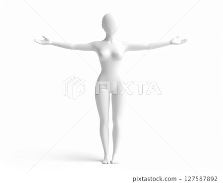 3D character welcoming pose with arms open 127587892
