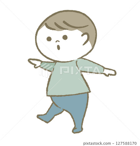 行走的嬰兒,淺藍色 行走的嬰兒,淺藍色 127588170