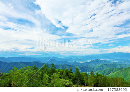 長野縣美原高原藍天風景 長野縣美原高原藍天風景 127588693