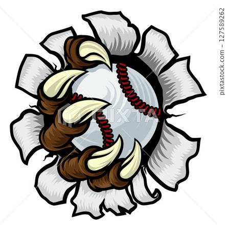 Baseball Ball Claw Cartoon Monster Animal Hand 127589262
