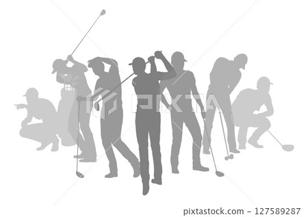 Golfers Golfing Silhouette Golf People Silhouettes 127589287